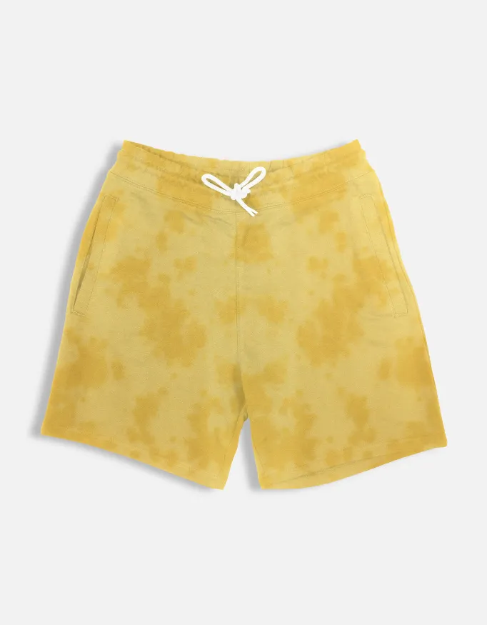 YELLOW UNISEX TIE DYE SHORTS (S)