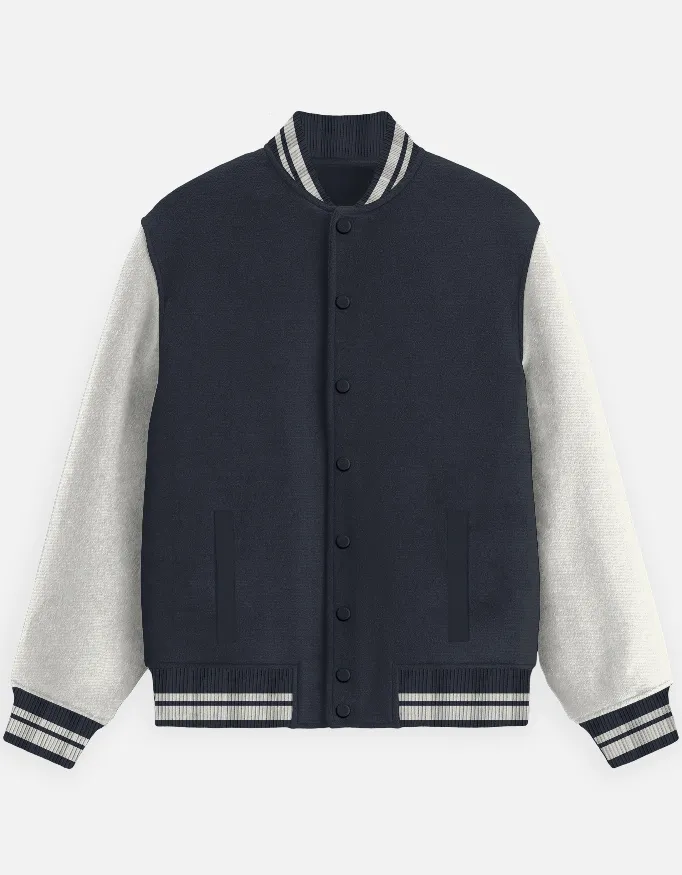 NAVY BLUE UNISEX VARSITY JACKET (XS)