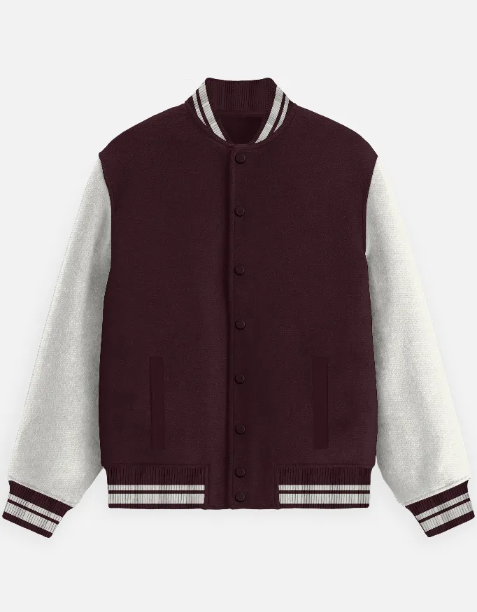 MAROON UNISEX VARSITY JACKET (XS)