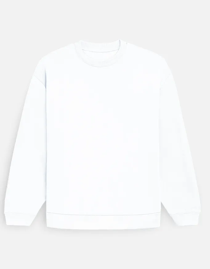 WHITE UNISEX OVERSIZED SWEATSHIRT (S)
