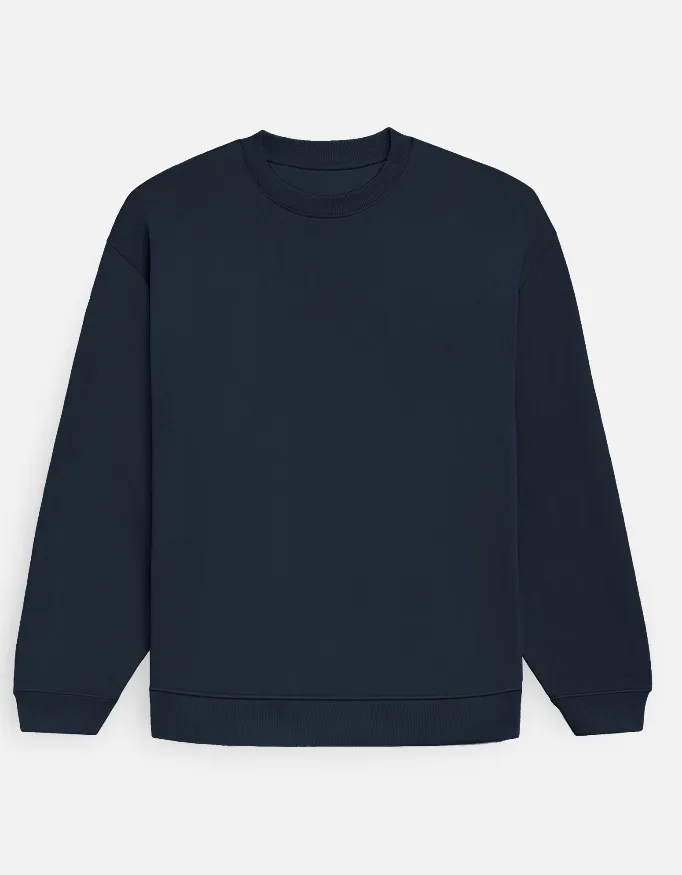 NAVY BLUE UNISEX OVERSIZED SWEATSHIRT (S)