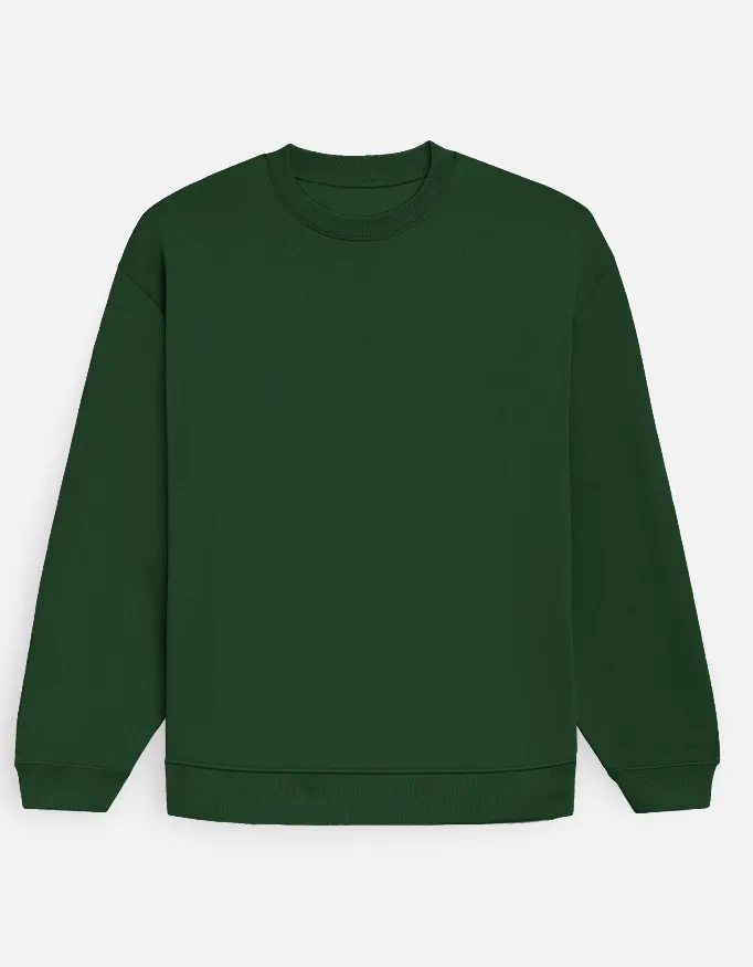 BOTTLE GREEN UNISEX OVERSIZED SWEATSHIRT (S)