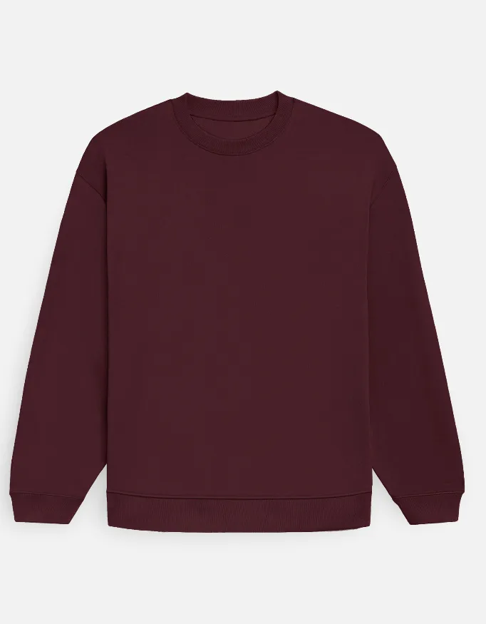 MAROON UNISEX OVERSIZED SWEATSHIRT (S)